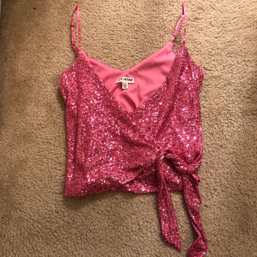 Pink Sequin Going Out Top